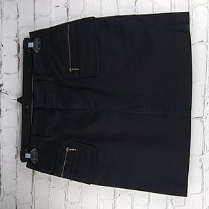 Banana Republic Stretch Black Mini Skirt Zippered Pockets Size 6